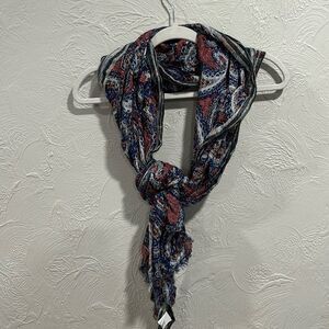 J Crew Paisley Print Linen Blend Scarf
